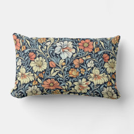 William Morris style floral acanthus pattern ランバークッション