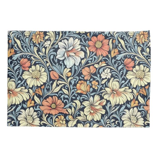 William Morris style floral acanthus pattern 枕カバー (裏面-左)