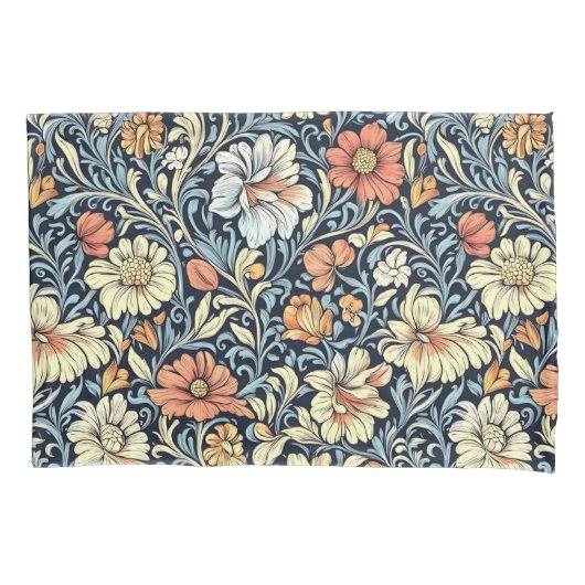 William Morris style floral acanthus pattern 枕カバー (正面左)