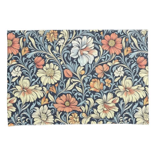 William Morris style floral acanthus pattern 枕カバー (正面右)