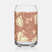 William Morris Style Red Lily Floral Pattern ガラス缶 (右)