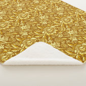 William Morris Sunflowers, Mustard金ゴールド&イエロー シェルパブランケット (3/4)