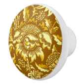 William Morris Sunflowers, Mustard金ゴールド&イエロー セラミックノブ (右)