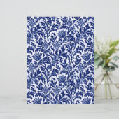 William Morris Thistle Damask、コバルトブルー&ホワイト (スタンド正面)