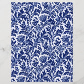 William Morris Thistle Damask、コバルトブルー&ホワイト (正面)