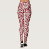 William Morris Thistle Damask、ダークレッド&ホワイト レギンス (裏面)