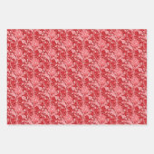 William Morris Thistle Damask、ブルー、グリーン、レッド ラッピングペーパーシート (正面2)
