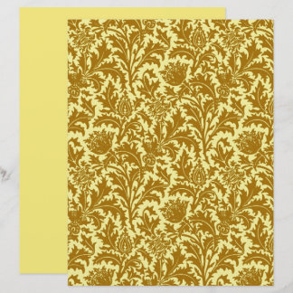 William Morris Thistle Damask、マスタード金ゴールド