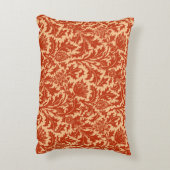 William Morris Thistle Damask、マンダリンオレンジ アクセントクッション (裏面(縦))