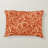 William Morris Thistle Damask、マンダリンオレンジ アクセントクッション (裏面)