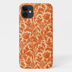 William Morris Thistle Damask、マンダリンオレンジ iPhone 11 ケース