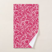 William Morris Thistle Damask、明るい赤紫色Pink バスタオルセット (ハンドタオル)