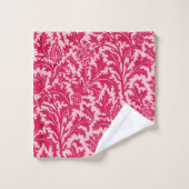 William Morris Thistle Damask、明るい赤紫色Pink バスタオルセット (ウォッシュタオル)