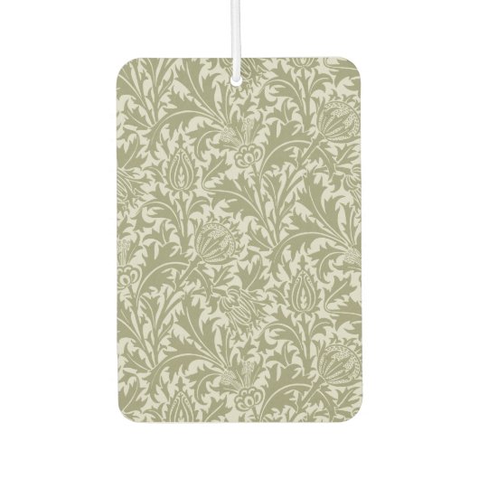 William Morris Thistle Sage Green Pattern カーエアーフレッシュナー (正面)