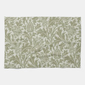 William Morris Thistle Sage Green Pattern キッチンタオル (横)
