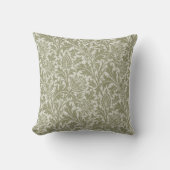 William Morris Thistle Sage Green Pattern クッション (正面)