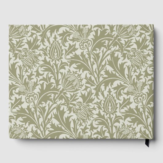 William Morris Thistle Sage Green Pattern ゲストブック (裏面)
