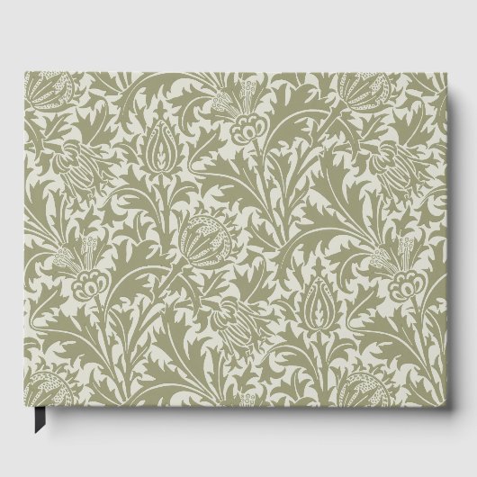 William Morris Thistle Sage Green Pattern ゲストブック (正面)