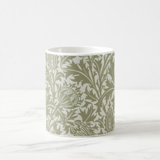 William Morris Thistle Sage Green Pattern コーヒーマグカップ (中央)
