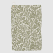 William Morris Thistle Sage Green Pattern ゴルフタオル (正面)