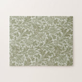 William Morris Thistle Sage Green Pattern ジグソーパズル (横)