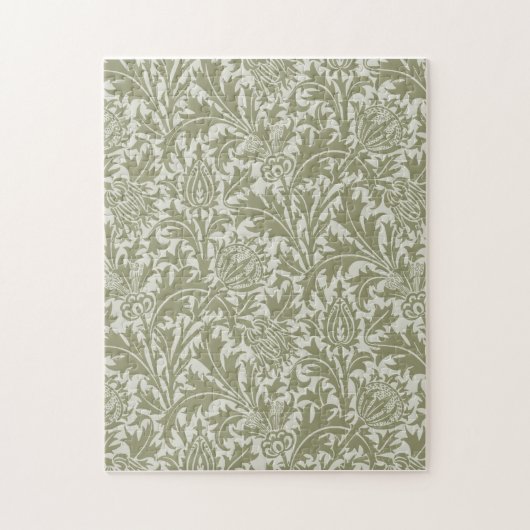 William Morris Thistle Sage Green Pattern ジグソーパズル (縦)