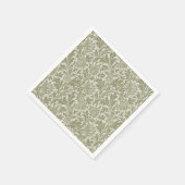 William Morris Thistle Sage Green Pattern スタンダードカクテルナプキン (角)