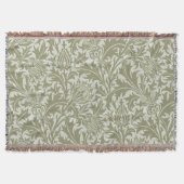 William Morris Thistle Sage Green Pattern スローブランケット (正面)