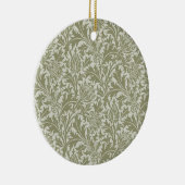 William Morris Thistle Sage Green Pattern セラミックオーナメント (右)