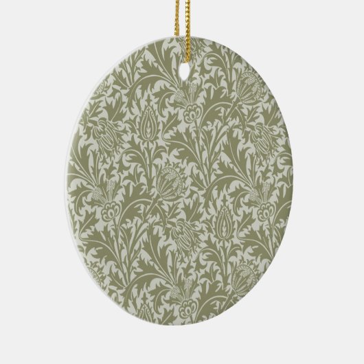 William Morris Thistle Sage Green Pattern セラミックオーナメント (右)