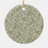 William Morris Thistle Sage Green Pattern セラミックオーナメント (裏面)