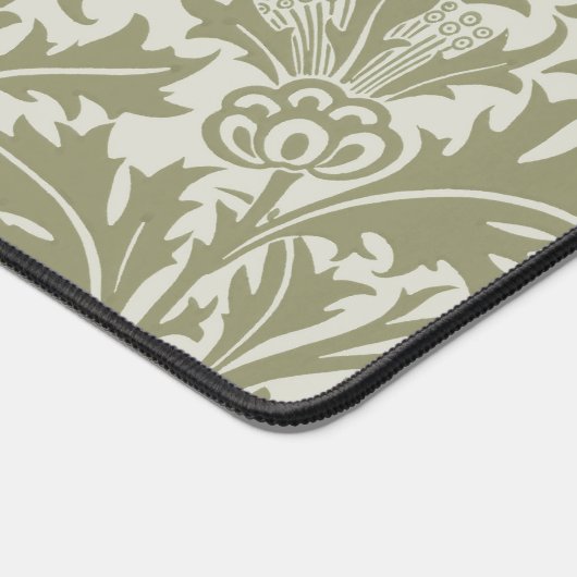 William Morris Thistle Sage Green Pattern デスクマット (コーナー)