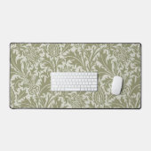 William Morris Thistle Sage Green Pattern デスクマット (キーボード&マウス)