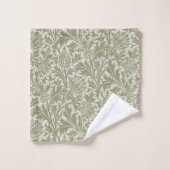 William Morris Thistle Sage Green Pattern バスタオルセット (ウォッシュタオル)