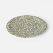 William Morris Thistle Sage Green Pattern ペーパープレート (アングル)