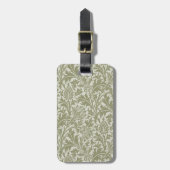 William Morris Thistle Sage Green Pattern ラゲッジタグ (正面縦)