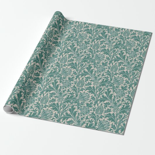 William Morris Thistle Sage Green Pattern ラッピングペーパー (アンロールド)