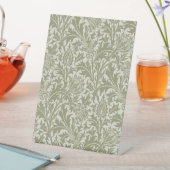 William Morris Thistle Sage Green Pattern 台座サイン (インサイチュ)