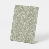 William Morris Thistle Sage Green Pattern 台座サイン (正面)