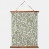 William Morris Thistle Sage Green Pattern 吊り下げ型タペストリー (正面)