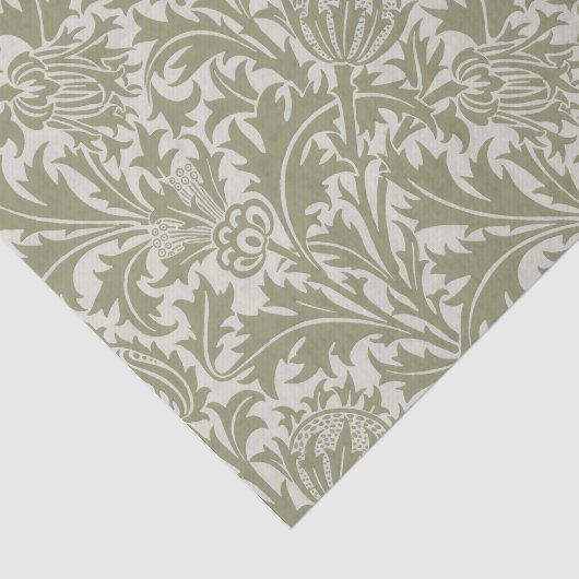 William Morris Thistle Sage Green Pattern 薄葉紙 (詳細)