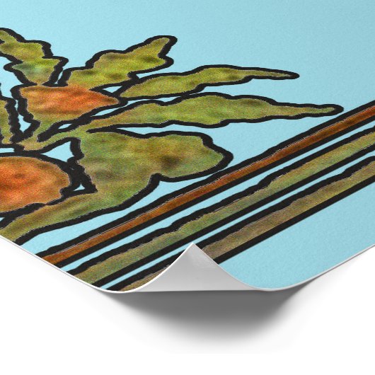 William Morris Tree Frieze Floral Wallpaper ポスター (角)