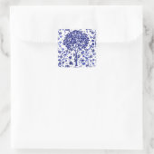 William Morris Tree of Life, Cobalt Blue and White スクエアシール (バッグ)