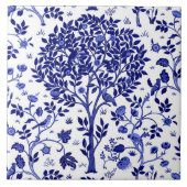 William Morris Tree of Life, Cobalt Blue and White タイル (正面)