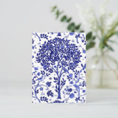 William Morris Tree of Life, Cobalt Blue and White ポストカード (スタンド正面)