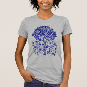 William Morris Tree of Life, Cobalt Blue and White Tシャツ (正面)