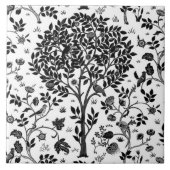 William Morris Tree of Life Pattern, Black & White タイル (正面)