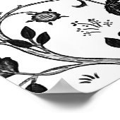 William Morris Tree of Life Pattern, Black & White ポスター (角)