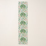 William Morris Tree of Life Pattern, Green & 数々の. スカーフ<br><div class="desc">ウィリアム・モリス・アールヌーボーの長いスカーフ伝統的は、白い背景に、エキゾチックな花や鳥で満たされた枝で囲まれたファンタジーの木々、エメラルドグリーン、タン、金ゴールド、赤、ターコイズブルーの色合いを特徴とする「生命の木」パターンを取る</div>