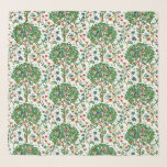 William Morris Tree of Life Pattern, Green & 数々の. スカーフ<br><div class="desc">ウィリアムモリスアールヌーボーの四角いスカーフ伝統的は、白い背景に、エキゾチックな花や鳥で満たされた枝で囲まれたファンタジーの木々、エメラルドグリーン、タン、金ゴールド、赤、ターコイズブルーの色合いを特徴とする「生命の木」パターンを取る</div>